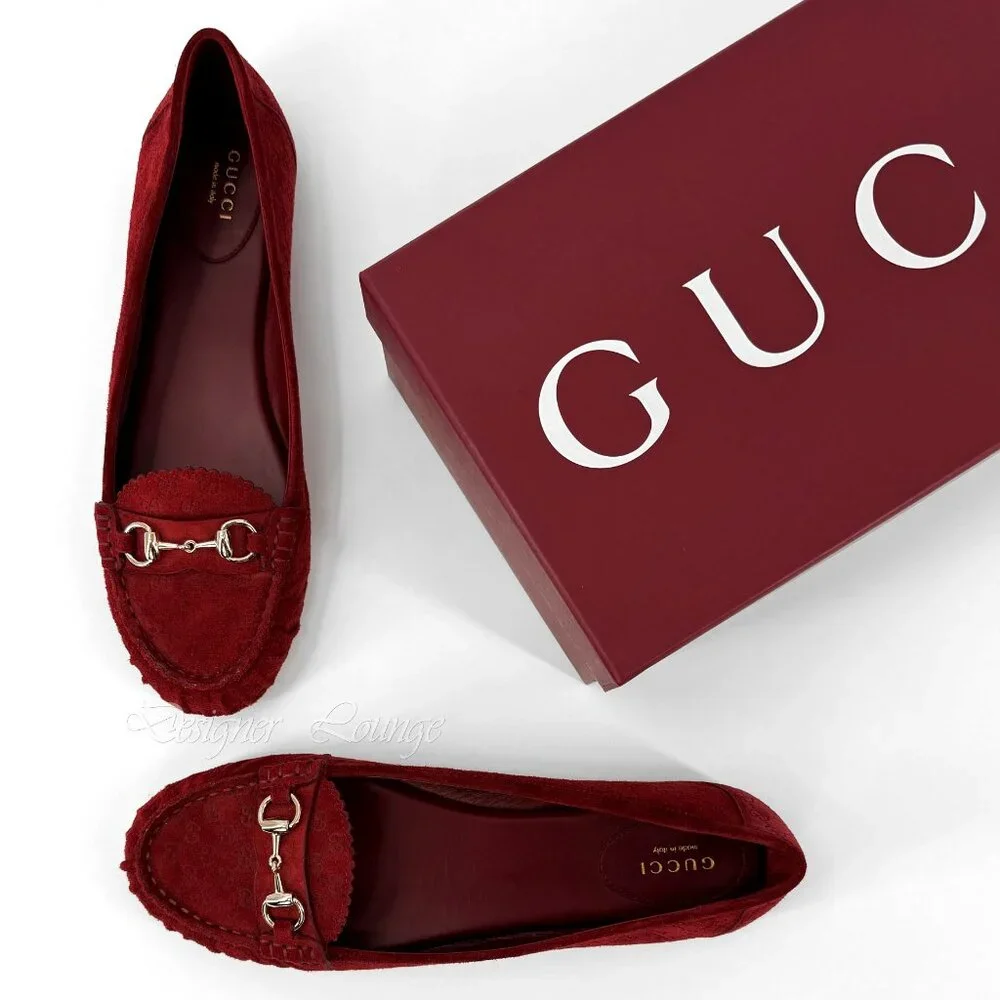 NEW GUCCI Women's Suede Kensington Horsebit Loafers EU 39.5 US 9.5 Ballet Flats - Picture 11 of 11